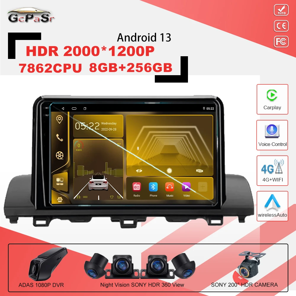 

Android 13 For Honda Accord 10 2017 - 2021 Car Monitor Player Vehicle Navigation Stereo Radio GPS 7862CPU Auto Radio Stereo WiFi