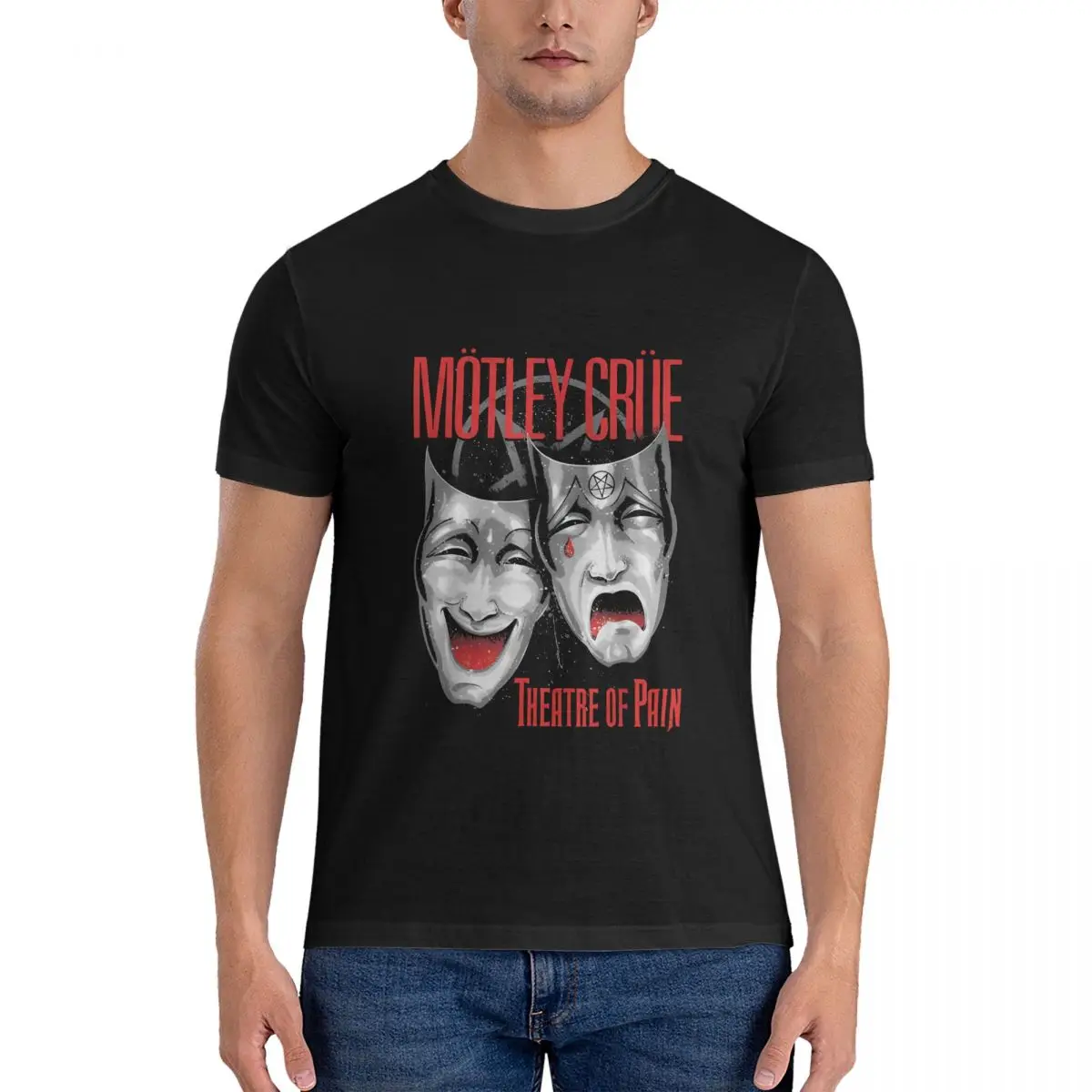 Vintage Fantastic T-Shirts Men Round Collar Cotton T Shirt Motley '? Crue Short Sleeve Tee Shirt Gift Idea Clothing