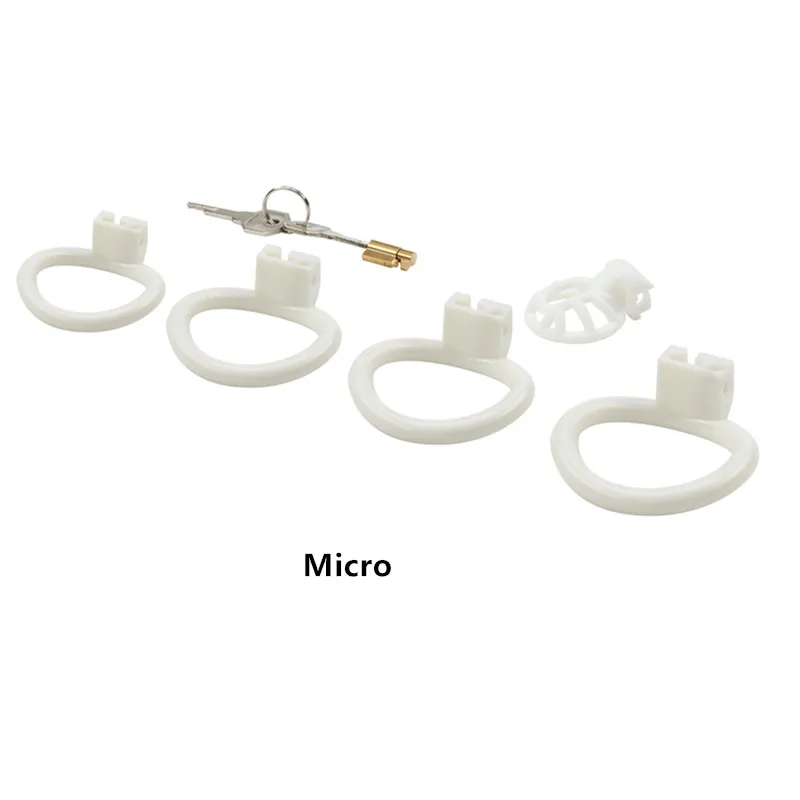 Penis Chastity Cage Chastity Lock Sex Toy Penis Cock Ring Male Chastity Device Positive / ​Negative with 4 Cock Rings Super Small Cock Cage for Men Gay Sex Toys