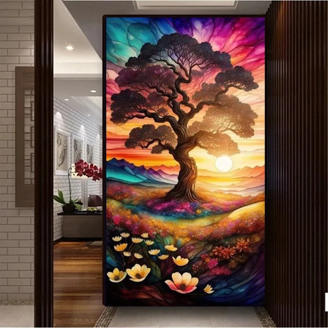 Yggdrasil 벚꽃 나무 다이아몬드 페인팅: 창의성을 펼치고 안식의 오아시스를 만드세요.