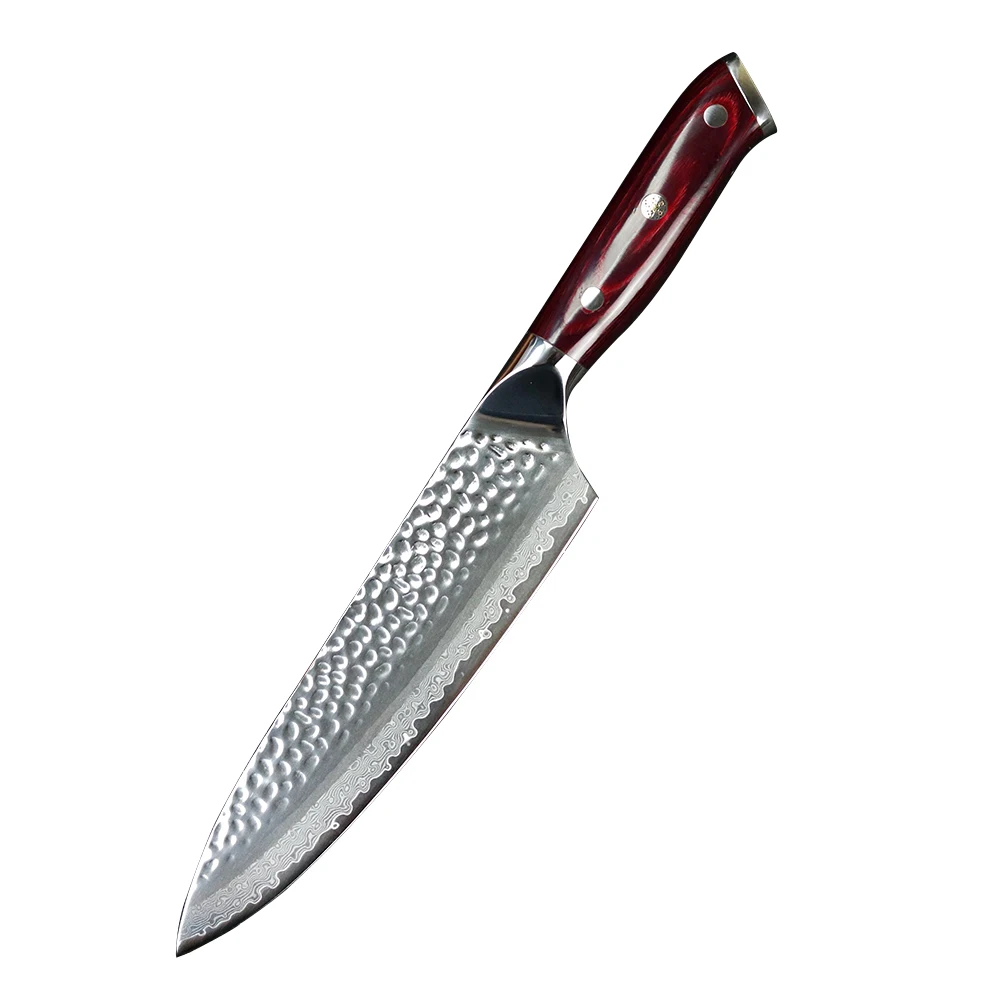 

JUNSHENG 8 inch Damascus chef's knife best kitchen knife Japanese kitchen knife cooking knife, sashimi knife color wooden handle