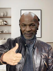 Enhanced Product Title: 3D Printed Full Face Elastic Mesh Cosplay Mask - Unisex Breathable Headgear (Mike Tyson)