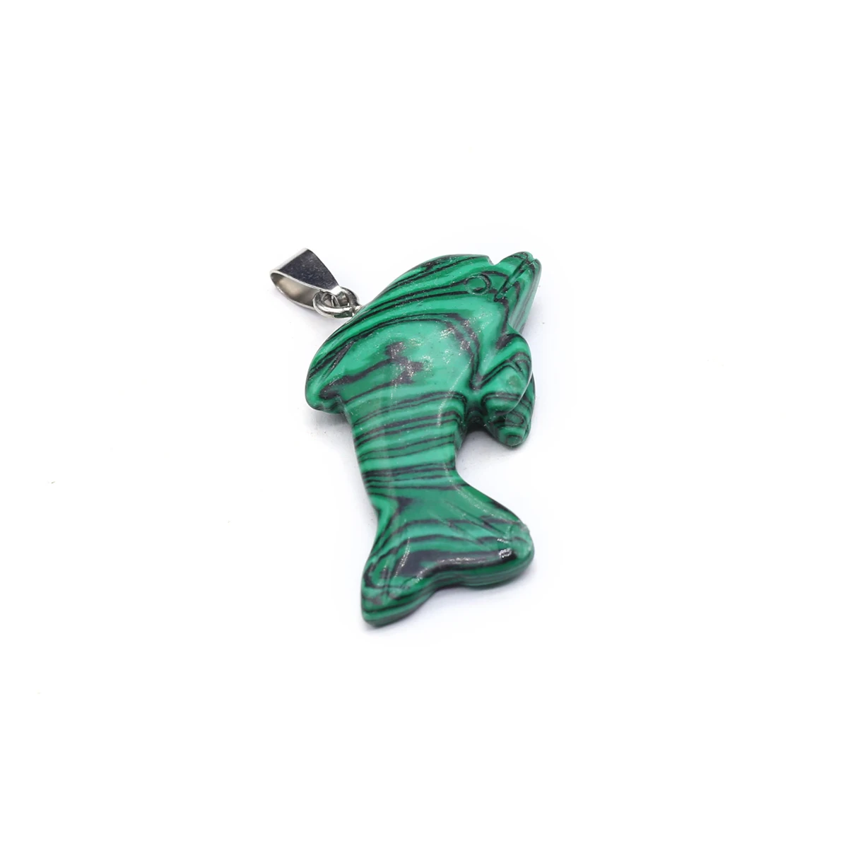 6PCS Wholesale Natural Semiprecious Stone Random Color Dolphin Pendant Jewelry Making DIY Necklace Earrings Accessories Gift