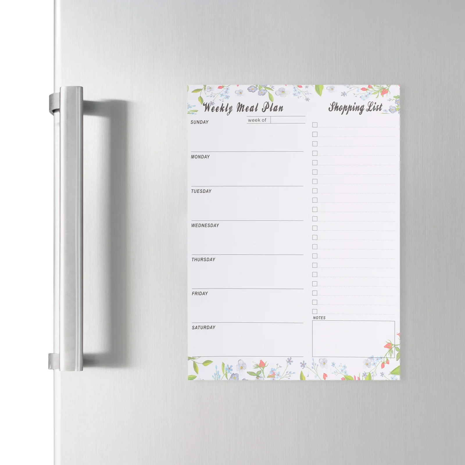 

Cross-Border English Week Food Plan Fridge Magnet Tearable Shopping List Reusable Meal Notepad Magnetic Reuseable Planner Paper