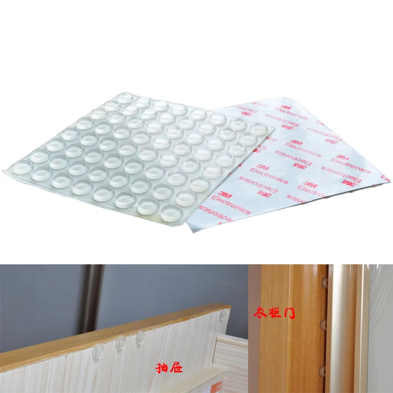 Silicone Bumpers Adhesive Rubber Pads 32/50PCS 9-15*3.5-5mm Black/Clear 3M Anti Slip