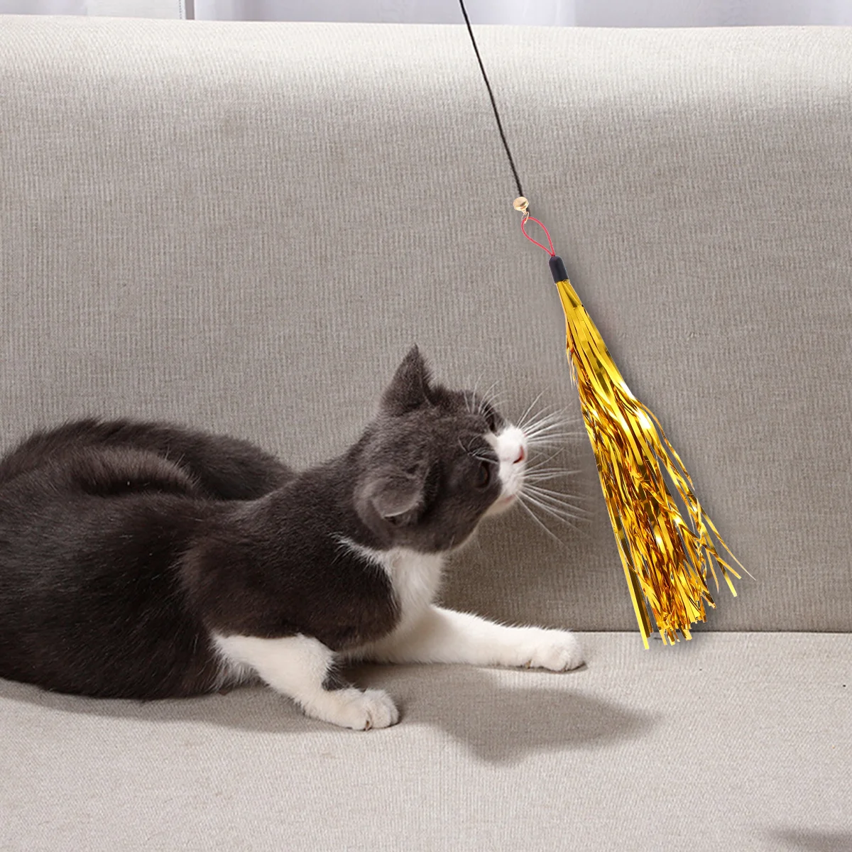 

10pcs Pet Interactive Toy Wands Replacement Refill with Bell for Kitten Cat