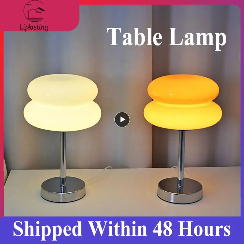 

Glass Table Lamp Hotel Bedroom Bedside Study Reading Led Night Light Home Decor Atmosphere Stained Desk Lamp Decoration Gifts