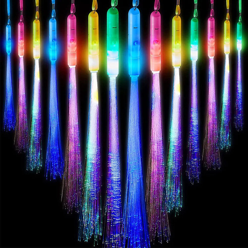

12pcs LED Light Up Glowing Fiber Optic Stick Children's Toys Nightlight Colorful Luminous Concert Outdoor Yingguang Dance Props
