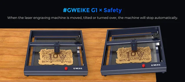 Gweike G1 10W Laser Engraver Cutter Air Assist 0.08x0.06mm Gweike G1 10W Laser Engraver Cutter Air Assist 0.08x0.06mm