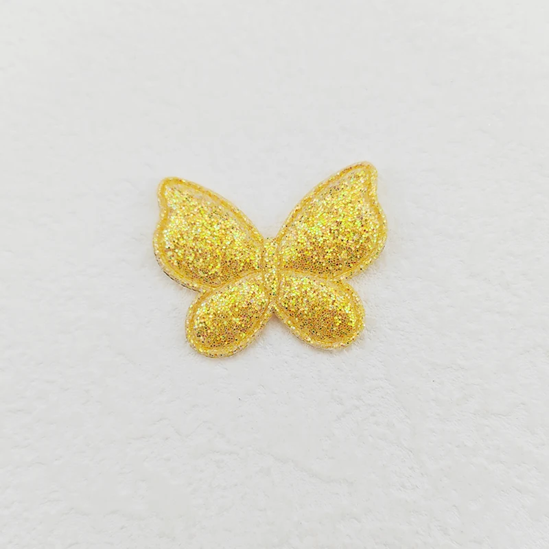 100 Teile/los Zwei Größe Glitter Schmetterling Gepolsterte Appliques Für Handwerk Kleidung Nähen Liefert DIY Haar Clip Zubehör Patch – Detail 19