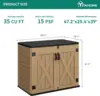 Large Outdoor Horizontal Storage Shed, 47 cu ft Resin Tool Shed w/o Shelf, Outdoor Waterproof Storage with Floor for Trash Cans 5