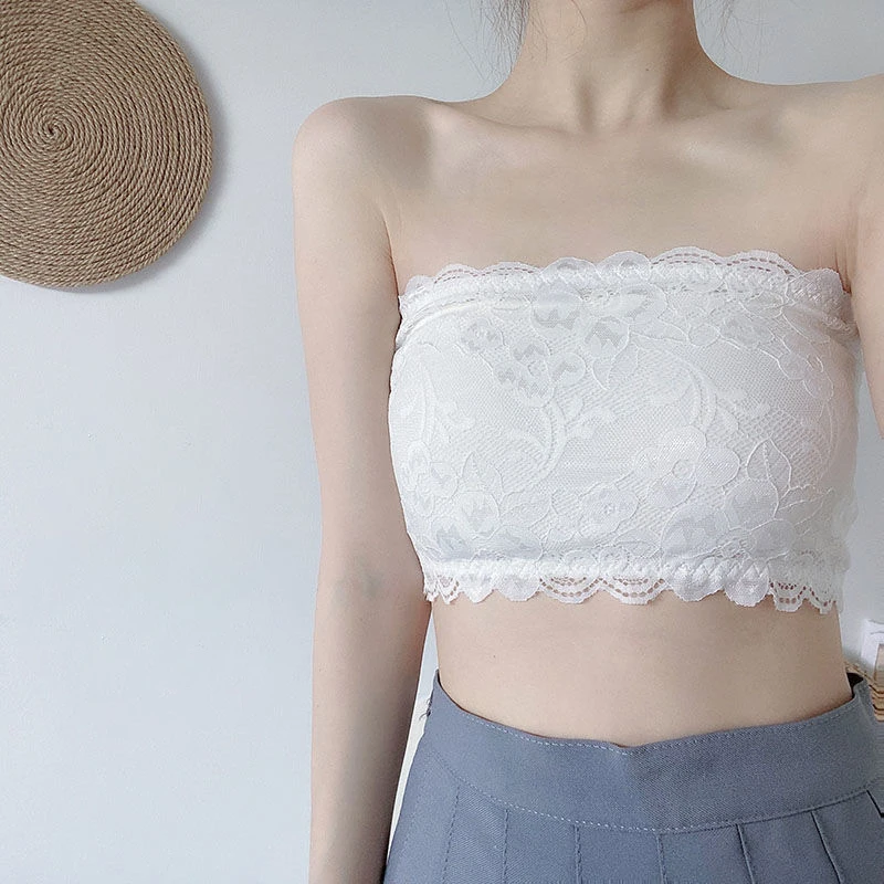 Lace Sexy Anti-Exposure Strapless Elastic Underwear Tube Top For Women