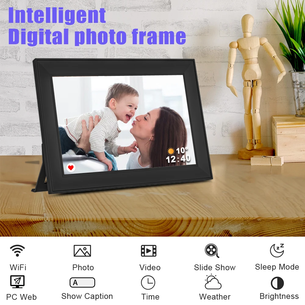 Digital Picture Frame 10.1 Inch 16G WiFi 1280x800 Touch-screen Auto Rotation Photo Sharing Via Uhale APP
