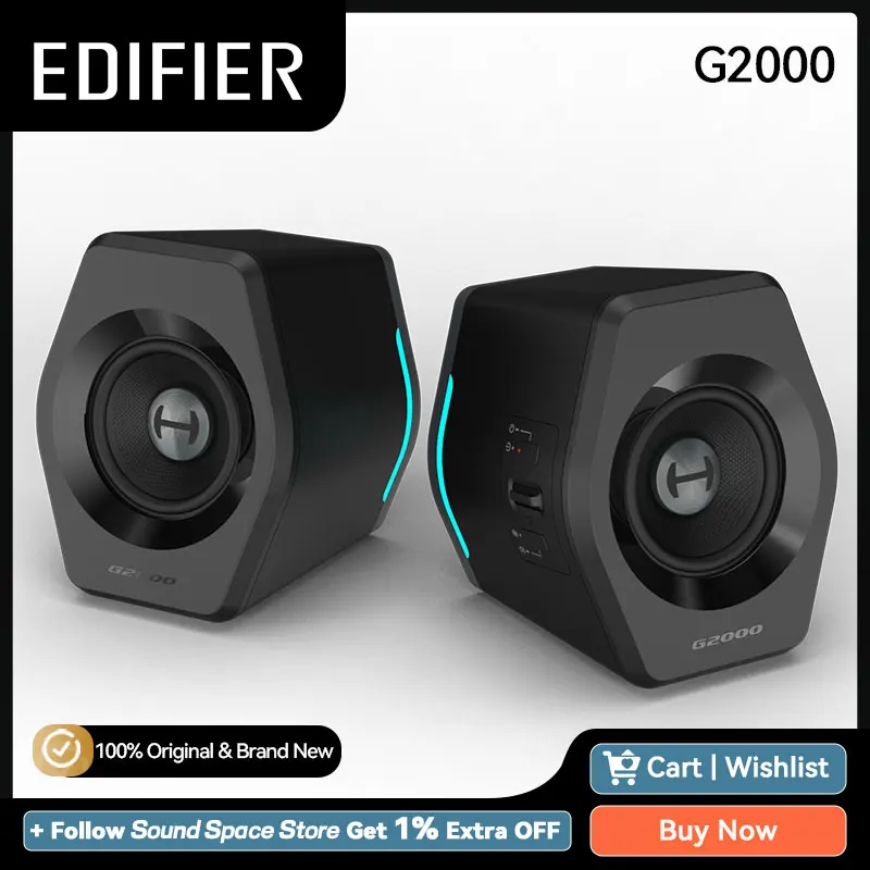 Компьютерные игровые колонки Edifier G2000, Bluetooth V5.1, 2,75 дюйма, USB 3,5 мм, AUX входы