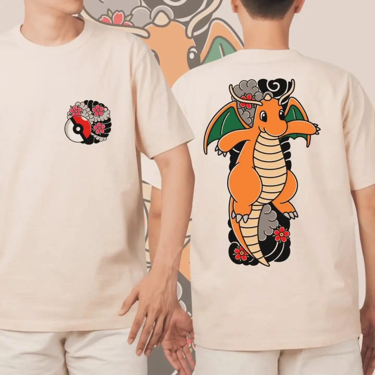 Neues Pokémon Quick Dragon T-Shirt im Street-Style für die ganze Familie, Erwachsene/Kinder, reine Baumwolle, atmungsaktiv, sportlich, bequem, Kurzarm