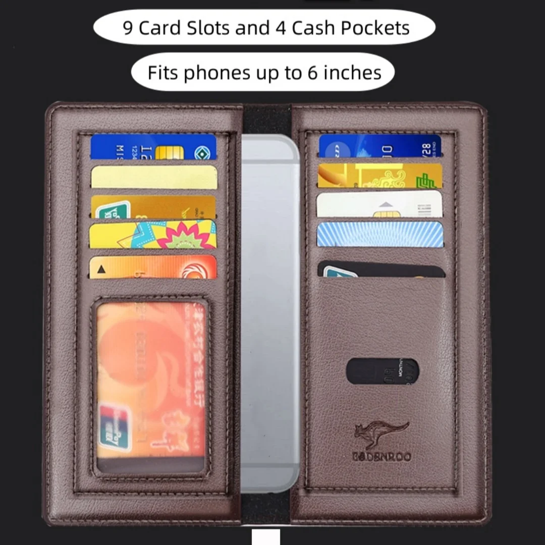 Vintage Wallet Fashion PU Leather Long Wallets Coin Pocket Billetera Hombre Man Purse Male ID Card Holder Multi-card Money Bag