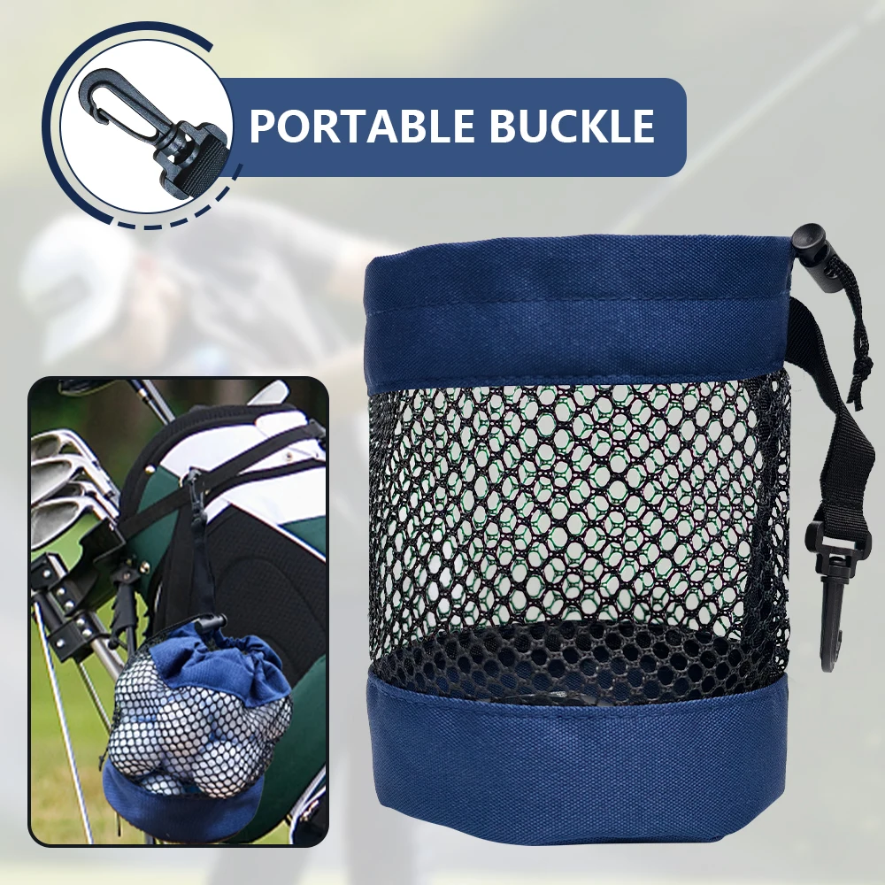 Premium Black Golf Ball Pouch with Durable Mesh Nylon and Clip