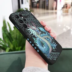 Good Luck Dragon Liquid Silicone Phone Case Cover for Galaxy S24 FE (Black 1)