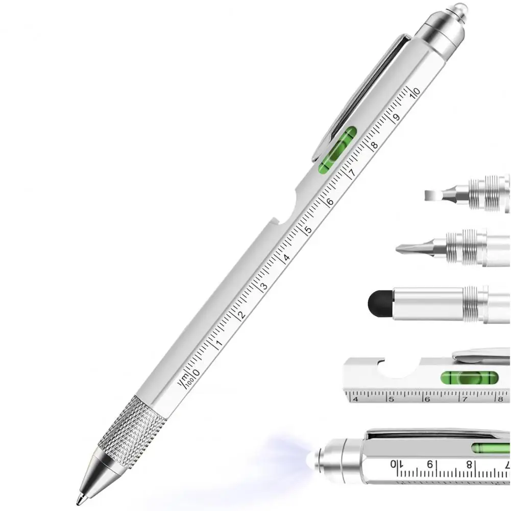 엔지니어를 위한 도구 펜 선물 Led 라이트 드라이버 눈금자 병따개 선물이 포함된 9-in-1 Multitool 펜