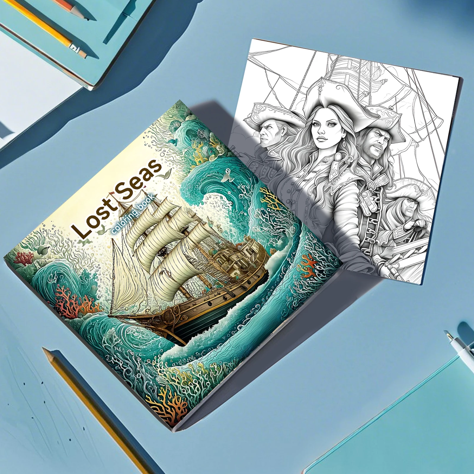 Lost Seas Coloring Book 24 Page Adult Picture Books Gift Birthday Party Relieve Stress Kill Time Graffiti Painting Drawing Art 5