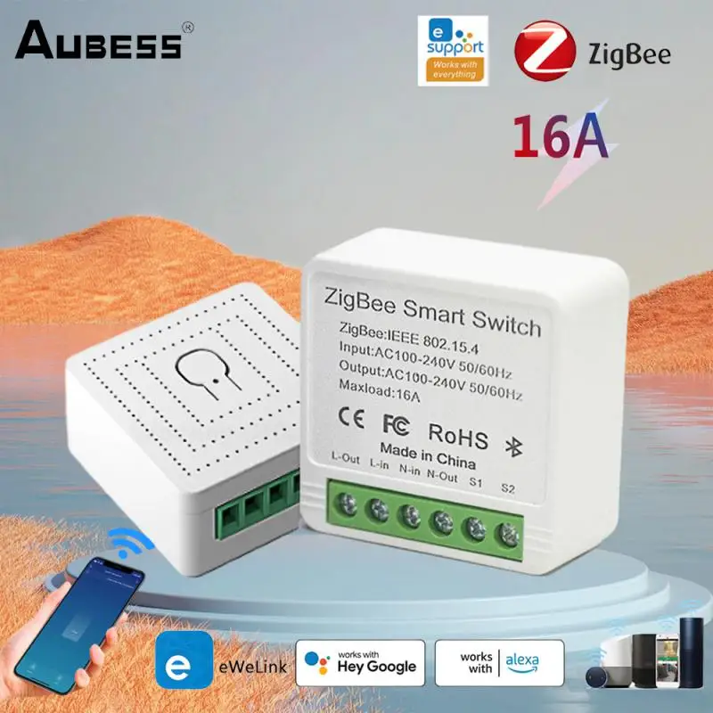 

EWeLink Zigbee Wifi DIY Switches Module 16A Smart Switch Support 2-way Control Wireless Breaker Works With Alexa Google Home