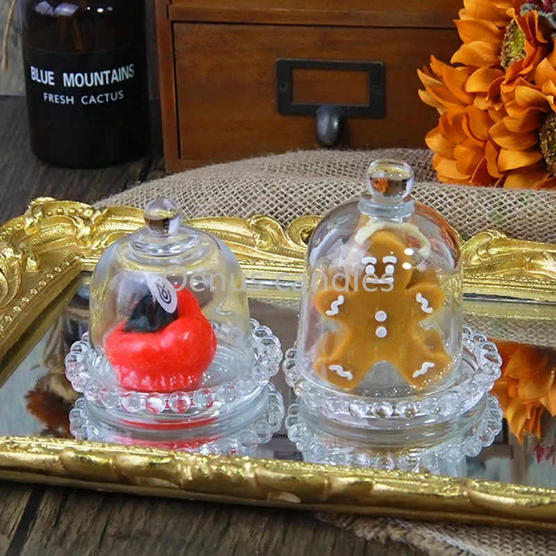 1pc Clear Glass Dome Cloche Bell Jar For Scented Candle Making Kit For
