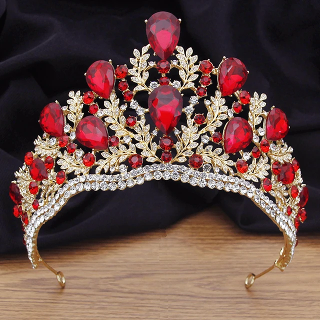 Couronne de Mariage Or Rose Diadème de Strass pour Femme, Tiare