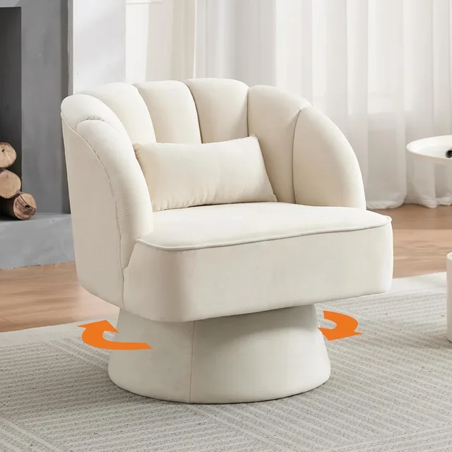 Velvet Modern Swivel Armchair 6