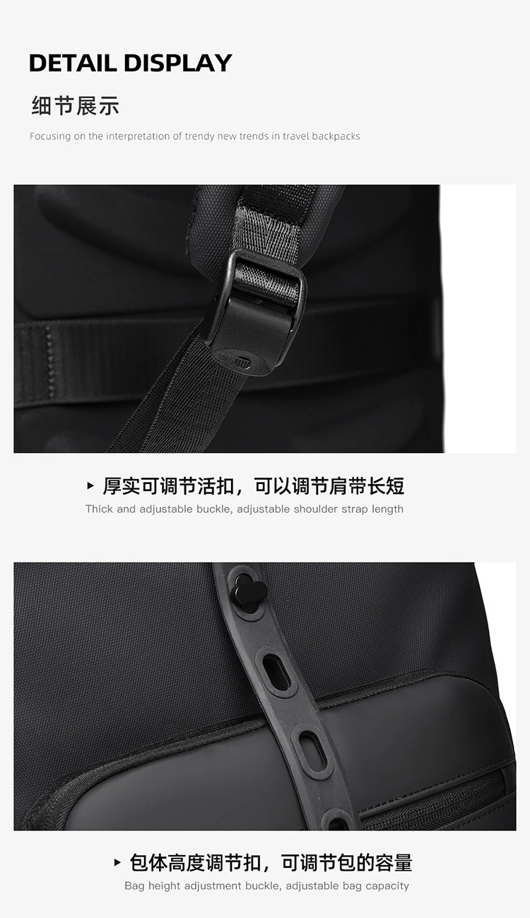 Leichter, trendiger und cooler Herren-Mode-Rucksack, 15,6-Zoll-Computertasche, Business-Casual-Rucksack mit drei Verwendungszwecken für Herren – Detail 32