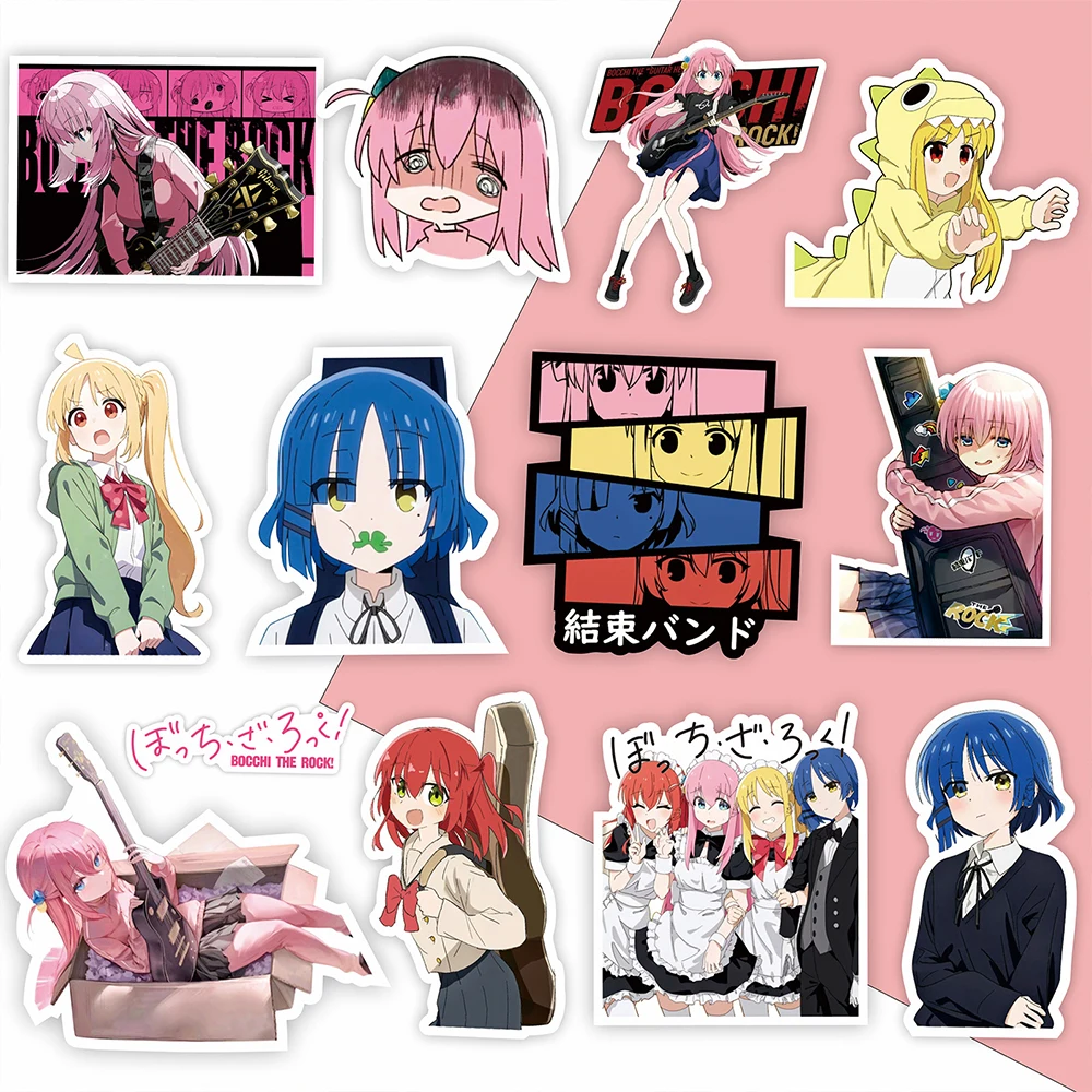 Anime Stickers - Cute Cartoon Guitar Girl Hitori for Notebooks, Scrapbooks, and Phone Decals (10/30/75pcs Set)
