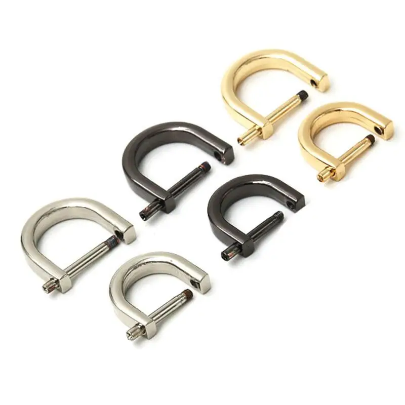 Description Picture 3 of item2pcs Metal Opening D Ring Buckle Detachable Dee Buckle Carabiner Clasp for Leather Craft Bag Belt Strap Handle Shoulder Webbing
