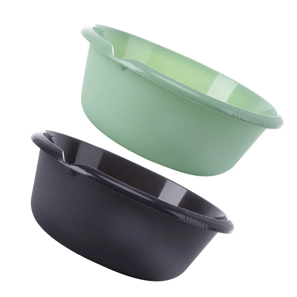 

2pcs Plastic Large Washing Basin Multi-functional Home Wash Basin Thicken Wash Basin