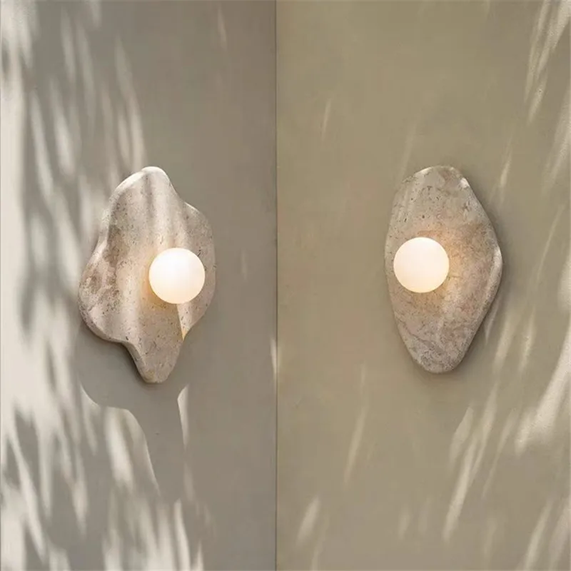 Natural marble wall lamp Irregularly Striped wall light for Living Room Restaurant bedroom Hotel Colored stone wall lamp 4