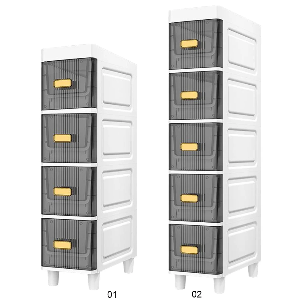 Narrow Toilet Storage Cabinet 4/5 Tier Waterproof Narrow Toilet Drawer Closestool Crevice Rack for Small Spaces Bedroom Bathroom