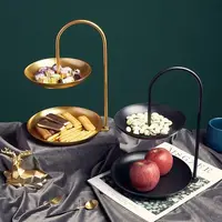 Double Layer Fruit Storage Tray Candy Snack Organizer Plate Nordic Family Party Dessert Rack Home Wedding Decoration 2