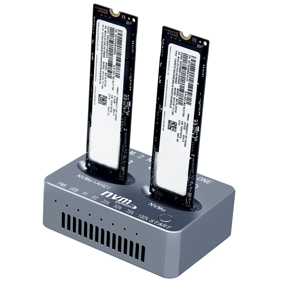 Dual Bay M2 NVME SSD Clone Docking Station