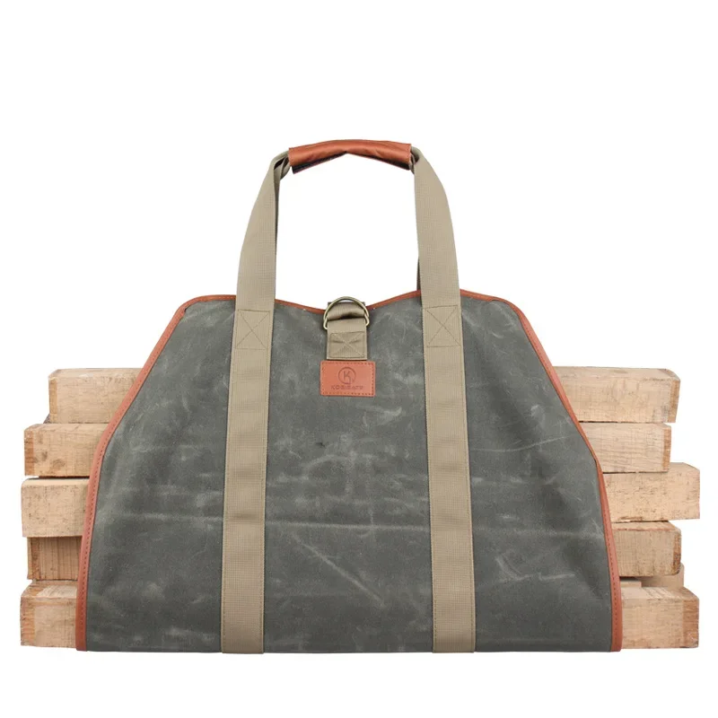 

Outdoor Carrying Firewood Bag Large Capacity Canvas Wearable Firewood Bag Portable Camping Firewood Bag