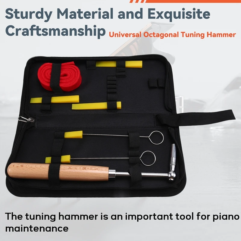 M15K-Piano Tuning Kit, Piano Tuning Tools With Carry Case, Piano Hammer And Mute Set, Wrench