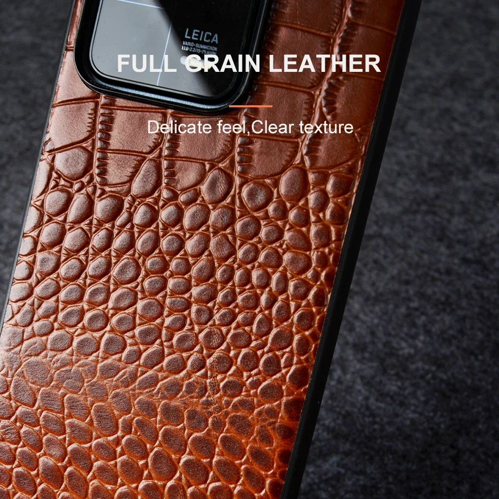 Premium Genuine Leather Phone Case with Cowhide Back Shell