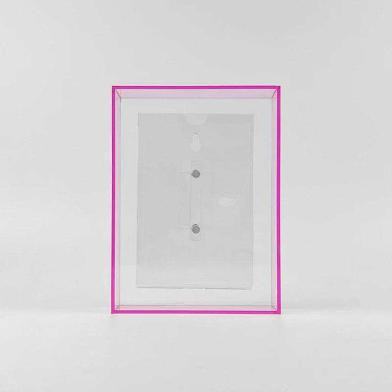 Pink Acrylic Photo Frame for Home Office Decor