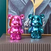 Bear Ceramic Plating Save Money Bank Nordic Home Decoration Cute Bear Sculpture Light Luxury Desktop Figurines Living Room Decor 2
