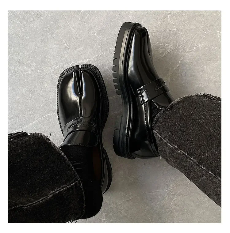 Plit Toe Horseshoe Shoes Men's Shoes Patent Leather Casual Leather Plit Toe Horseshoe Shoes Men's Shoes Patent Leather Casual Leather