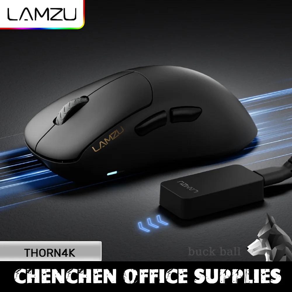 ワイヤレスゲーミングマウス,LAMZU-Thorn4Kケーブル,マウス付き,軽量 