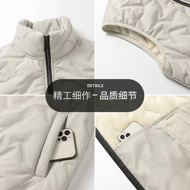 2024 New Men's Vest Plush Thickened Vest Lamb Fleece Elderly Cotton Tank Top Cotton Vest Men's Cotton Shirt Vest for Men