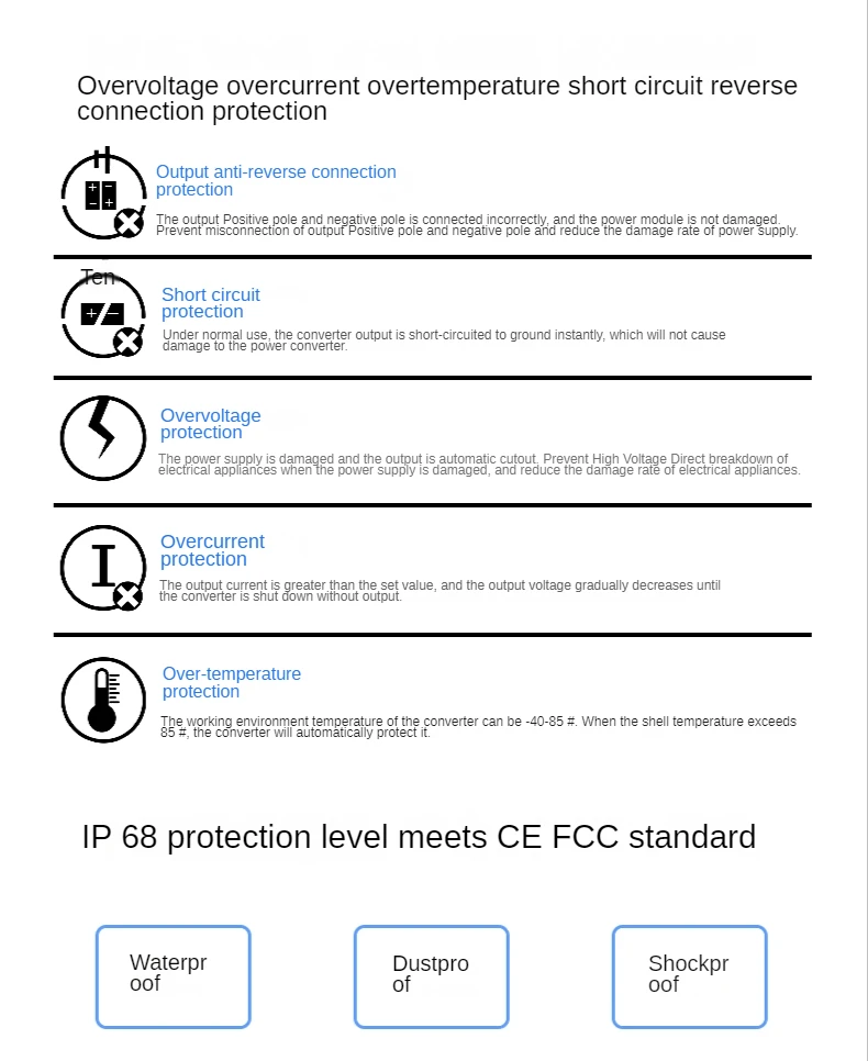 Description Picture 3 of item9-40V 12V 24V 36V to 24V 2A- 30A Step-up/down DC DC Power Converter Car Voltage Stabilizer Boost Buck Module solar regulator