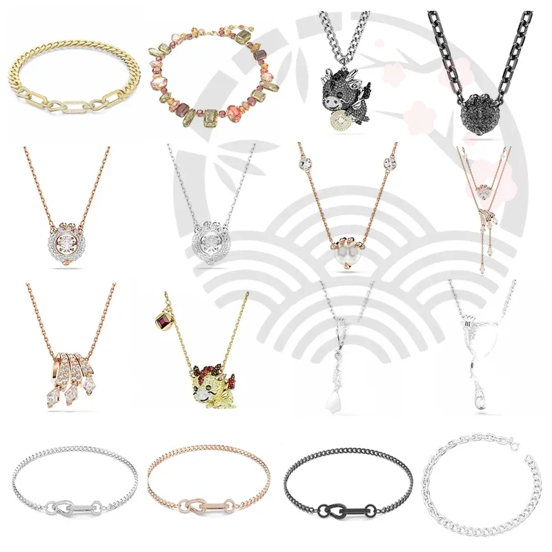 

2024 Новый Год Дракона Ограниченная серия Милый дракон коготь маленький черный дракон Полный Бриллиант Двухслойное ожерелье Золото bu