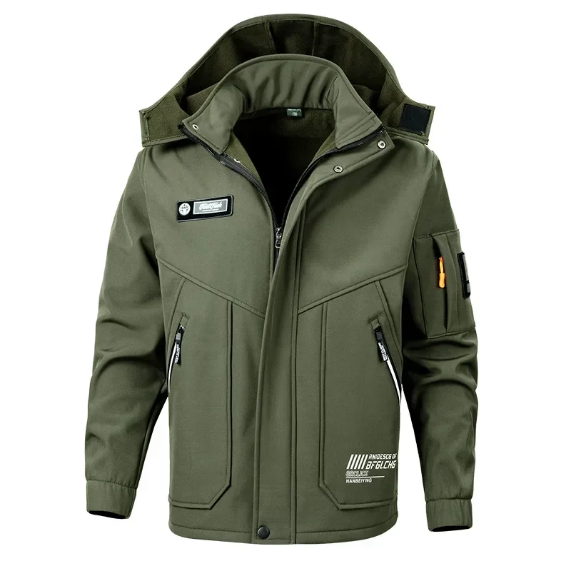 New Winter Velvet Thickened Jacket Suit for Men and Women Windproof and Water-proof Outdoor Cold-proof and Warm Work Clothes 5