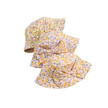 

New Baby Girls Summer Hat Big Bow Small Flower Bucket Hats Babies Stuff Kids Accessories Beach Protection Children Cap 2-4 Years