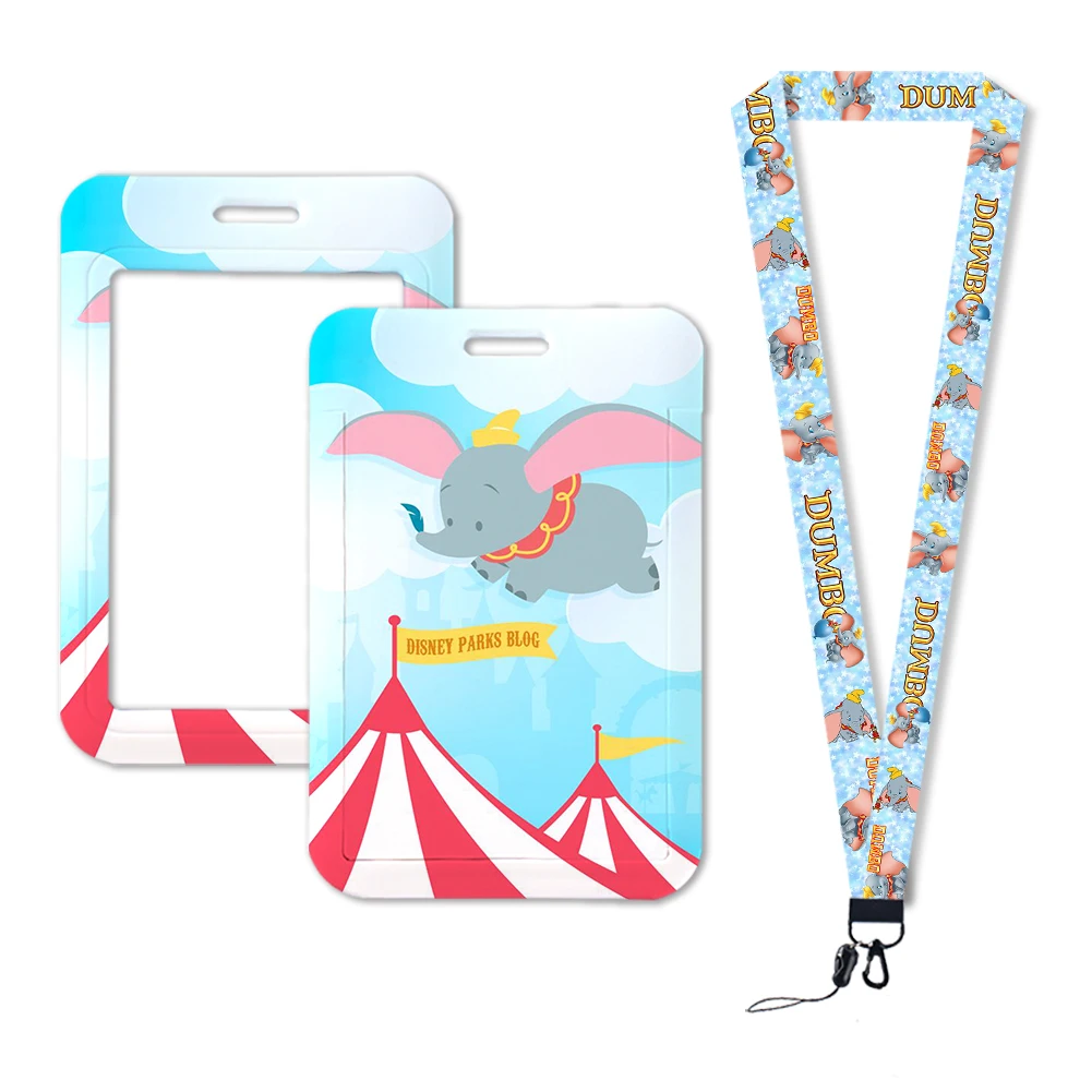 Disney Dumbo Cartoon Elephant Lanyard for Keys Chain ID Credit Card Bank Card Holder Students Bus Case Holder Gift for Kids key case,key organizer,card case holder