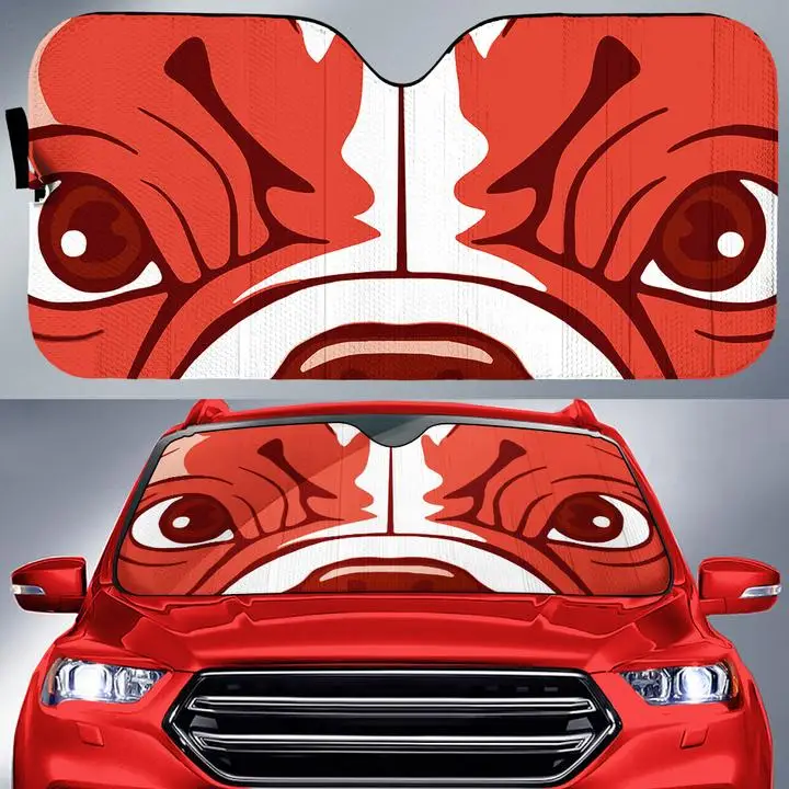 

Funny Bulldog Cartoon Eyes Custom Car Windshield Sunshades Car Interior Fashion Decor Front Windshield Sunshade for Vehicle 2021